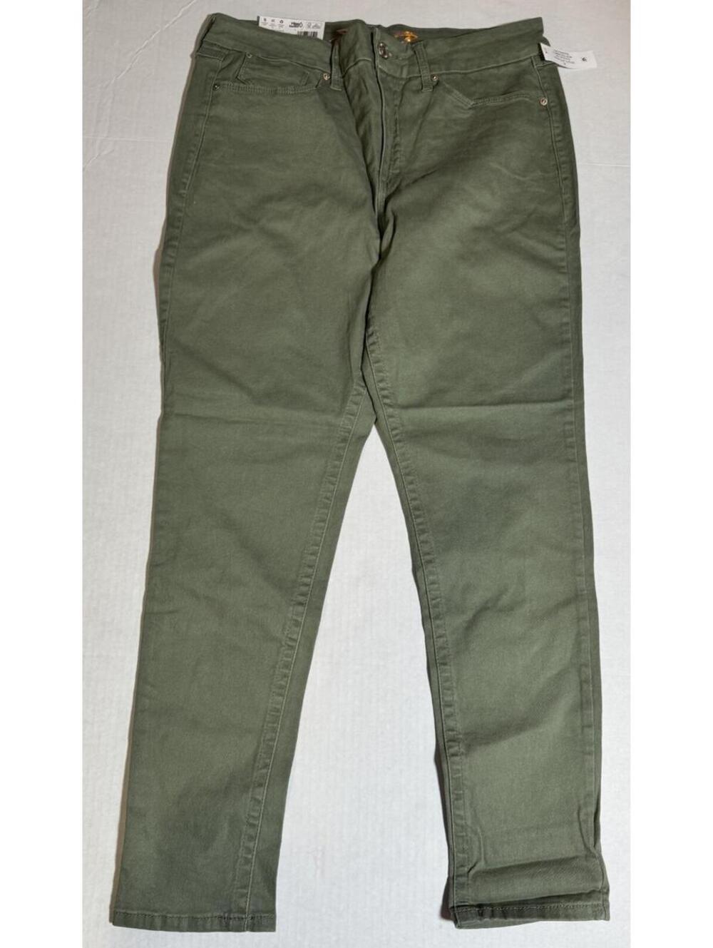 Seven7 Tummyless High Rise Skinny Green Jeans Slimming Womens Size 14 NEW! NWT